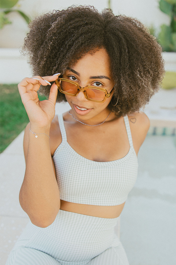 adjustable sports bra gingham